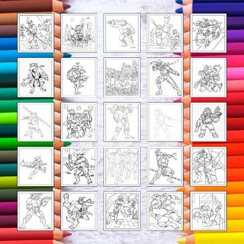 Create your own ninja turtle adventure with printable coloring pages for kids