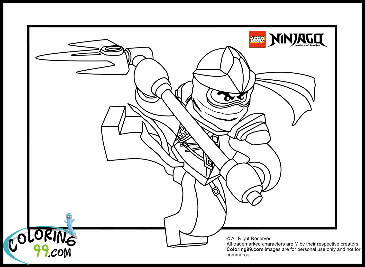 Lego ninjago cole coloring pages team colors