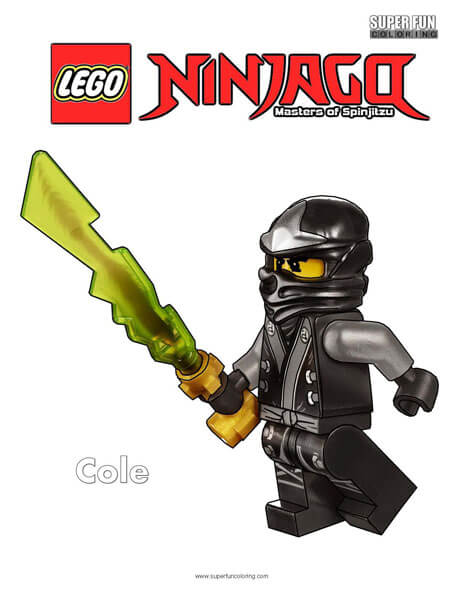 Cole lego ninjago coloring page