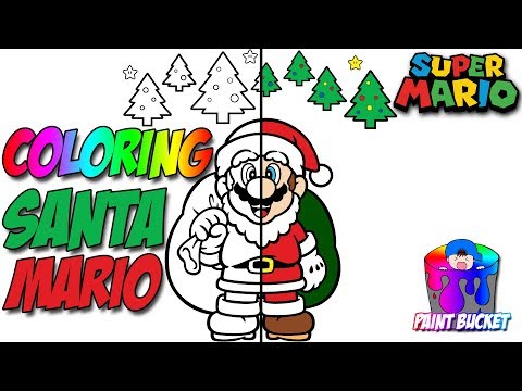 How to color santa super mario christmas coloring pages