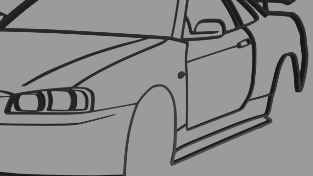 Nissan skyline gtr r wall silhouette d print model in other