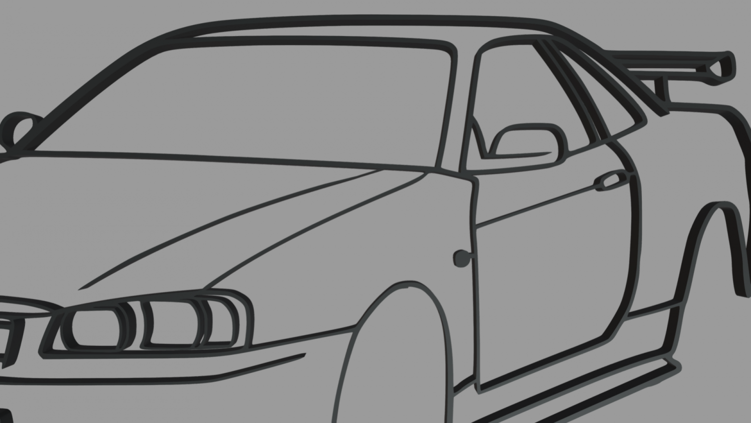 Nissan skyline gtr r wall silhouette d print model in other