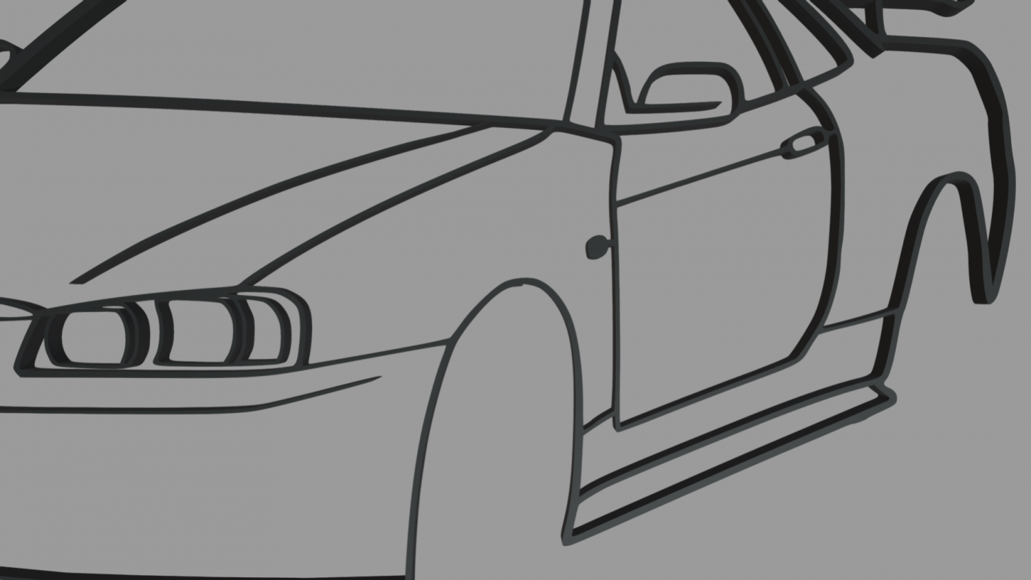 Nissan skyline gtr r wall silhouette d print model in other