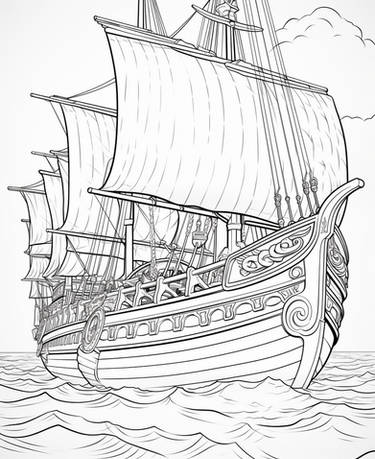 Viking warships coloring pages by coloringbooksart on