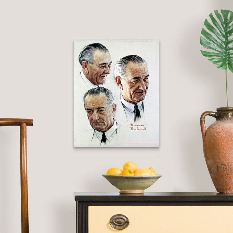Latitude run norman rockwell portrait of lyndon b johnson canvas wall art