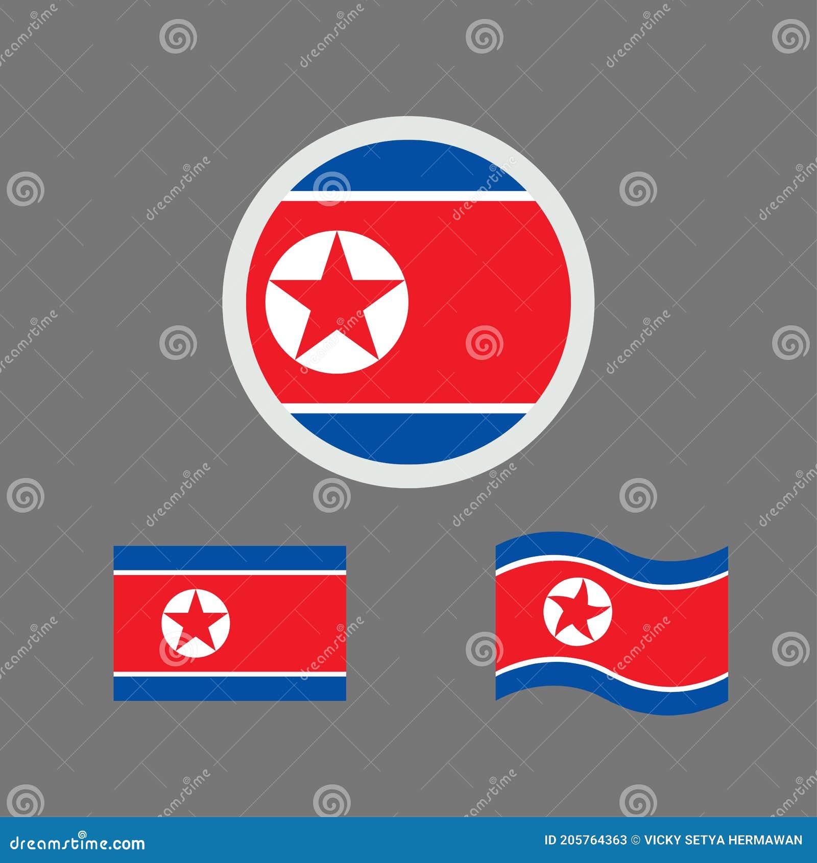 Vector illustration of north korea flag sign symbol democratic peoples republic of korea flag vector north korea national flag stock vector