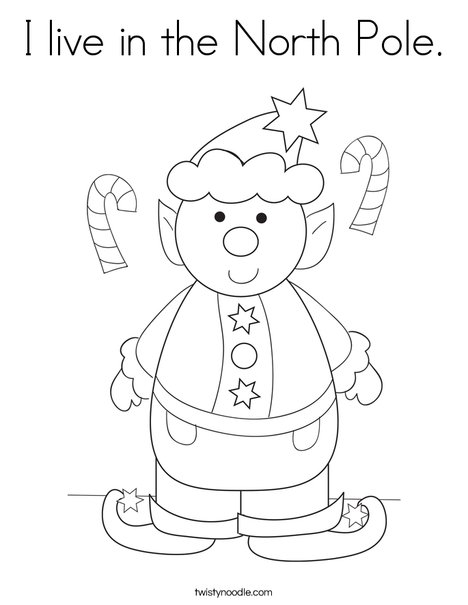 I live in the north pole coloring page