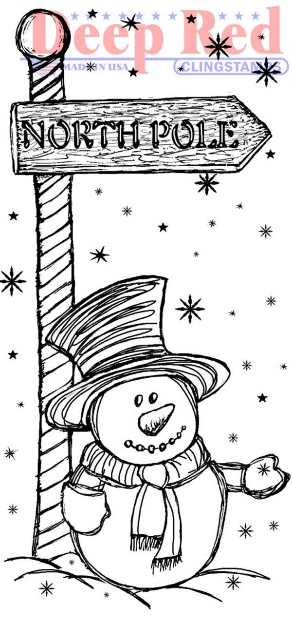 North pole rubber cling stamp