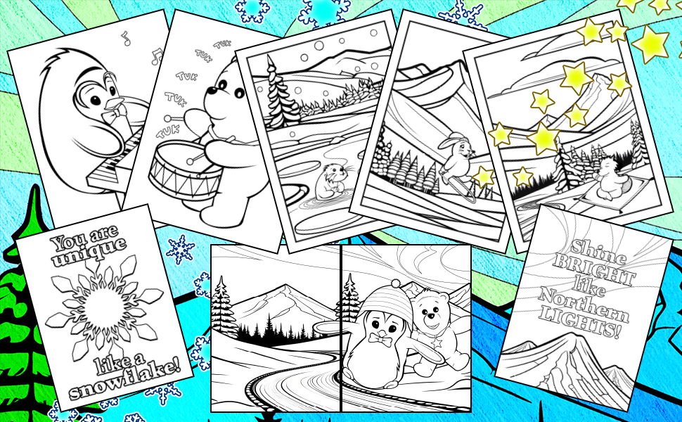 Polar animals coloring book for kids ages