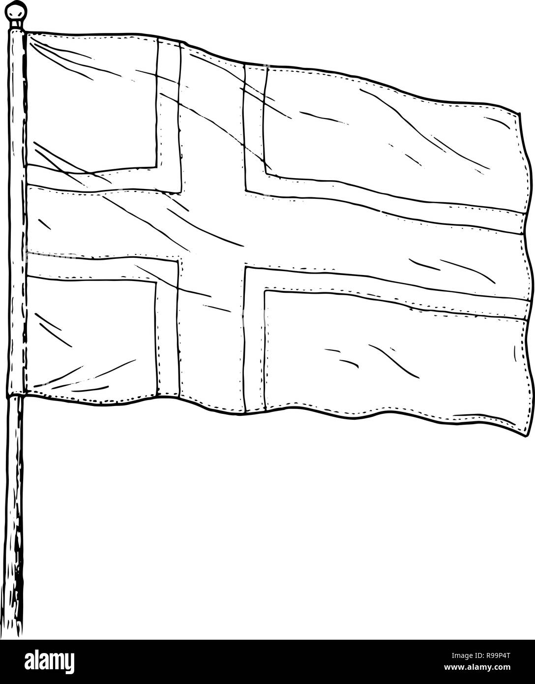 Flag of norway or iceland drawing