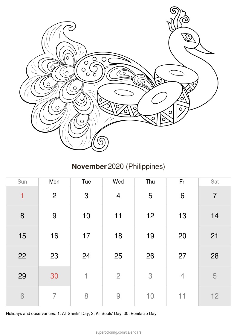 November calendar