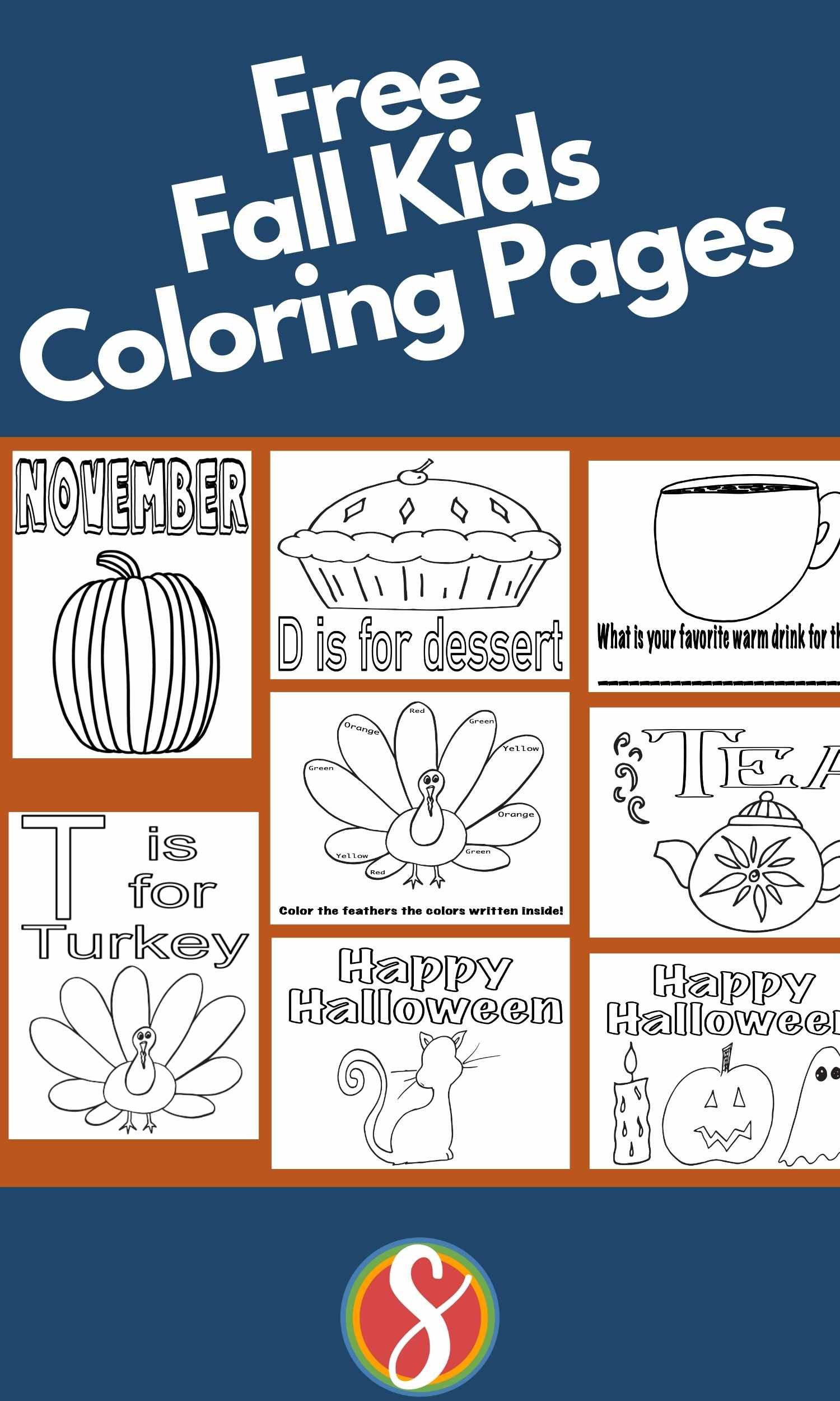 Free fall coloring pages â stevie doodles