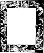Vintage nude men science and nature frame coloring page free printable coloring pages