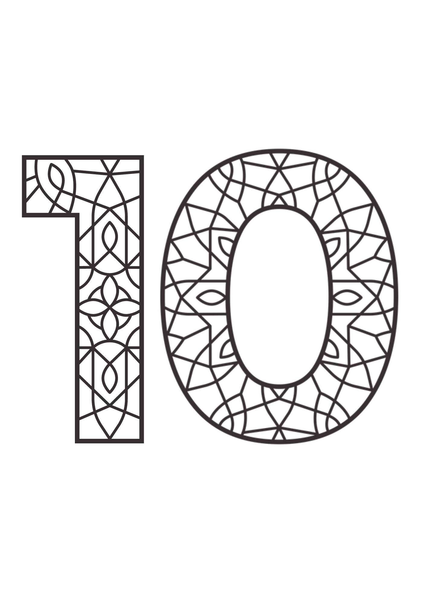 Mandala numbers coloring pages numbers