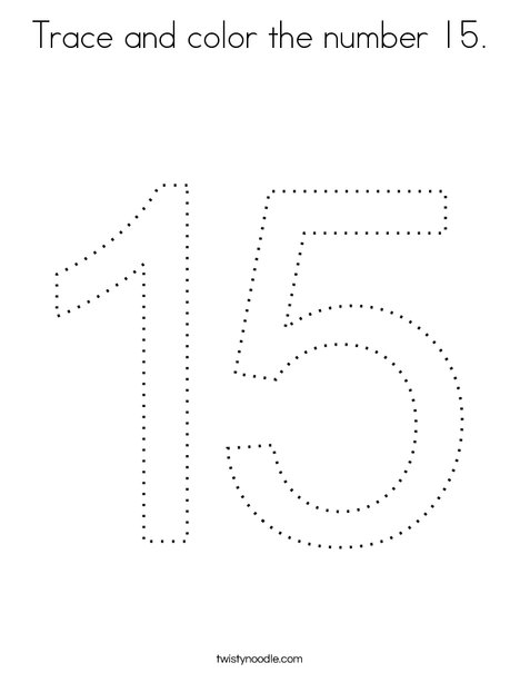 Trace and color the number coloring page