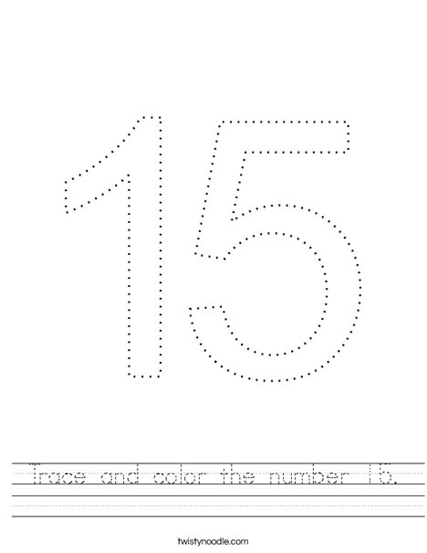 Trace and color the number worksheet