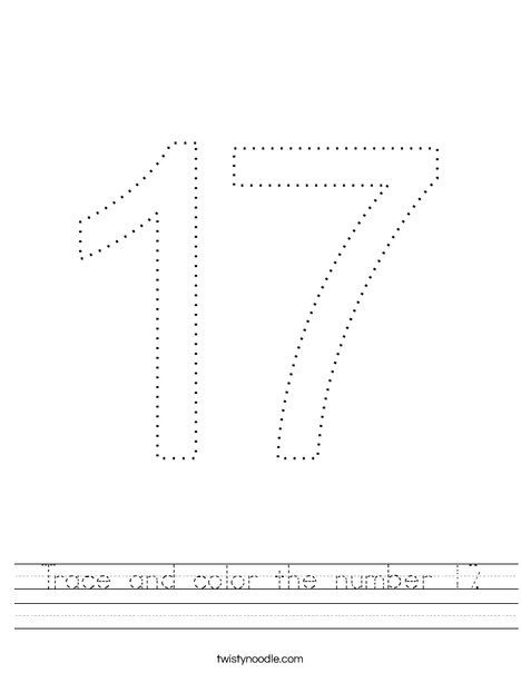Trace and color the number worksheet