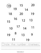 Number worksheets