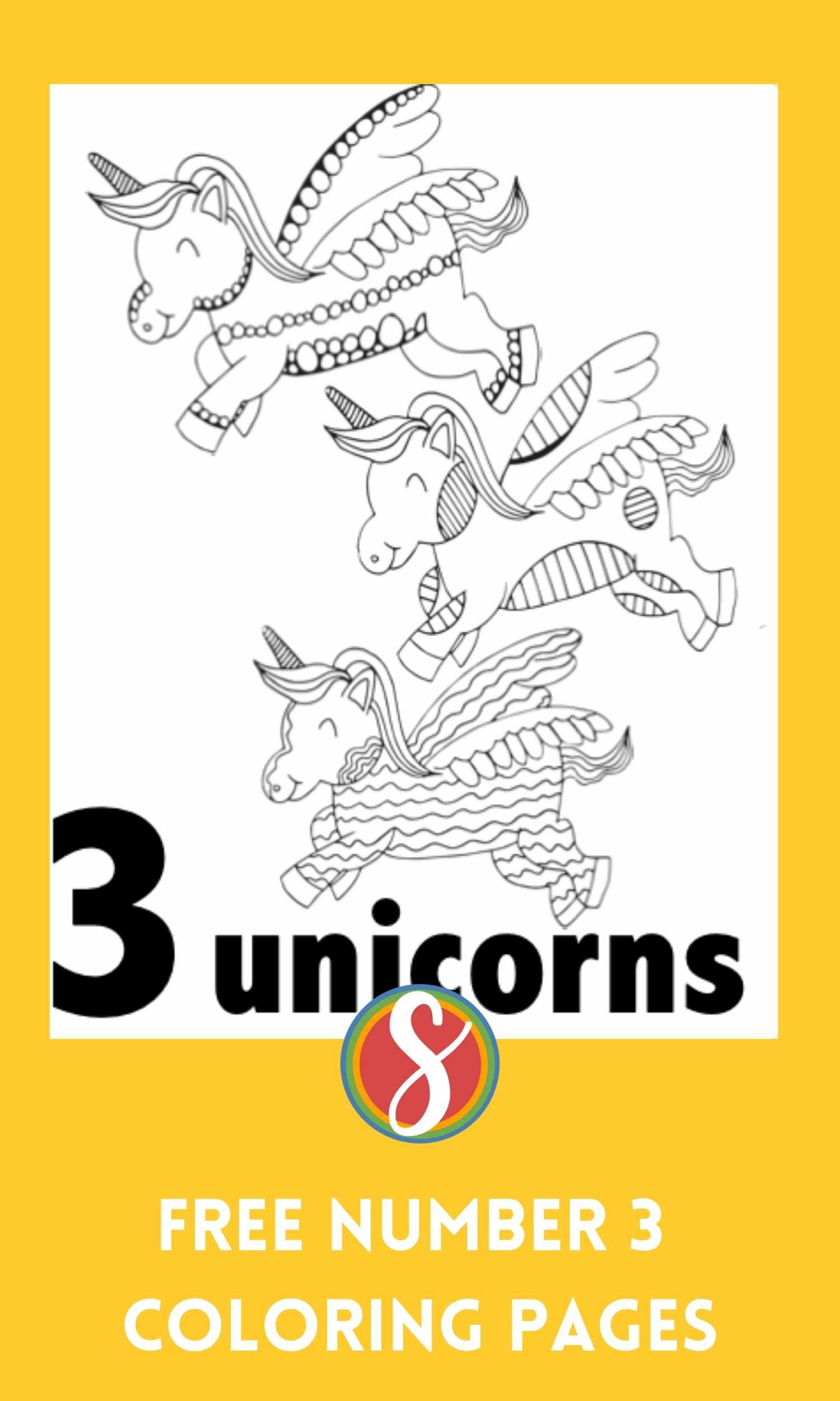 Free number coloring pages â stevie doodles