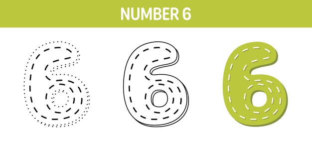 Premium vector number tracing and coloring worksheet for kids