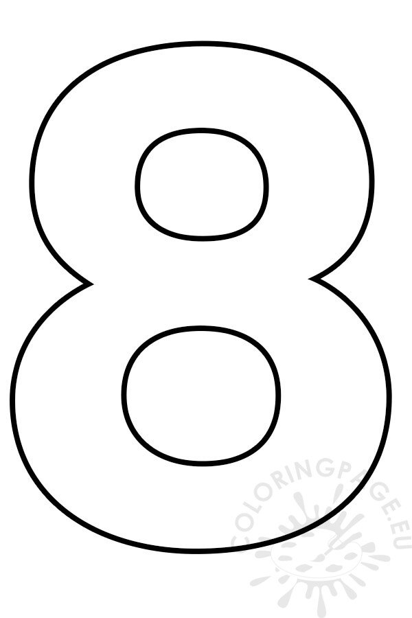 Free printable number template coloring page
