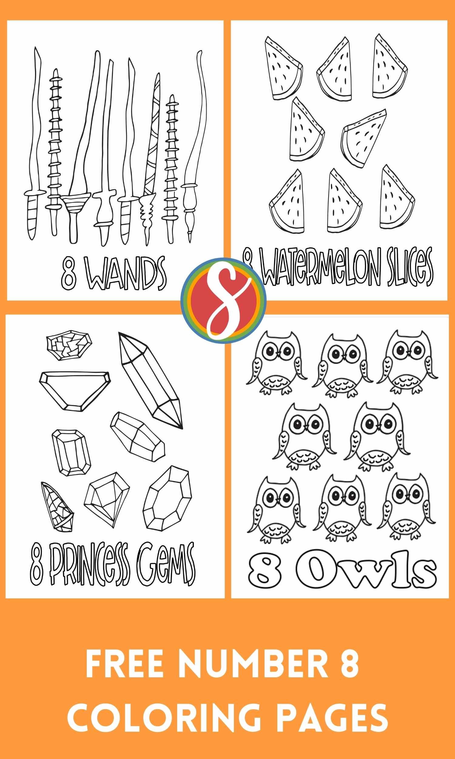 Free number coloring pages â stevie doodles