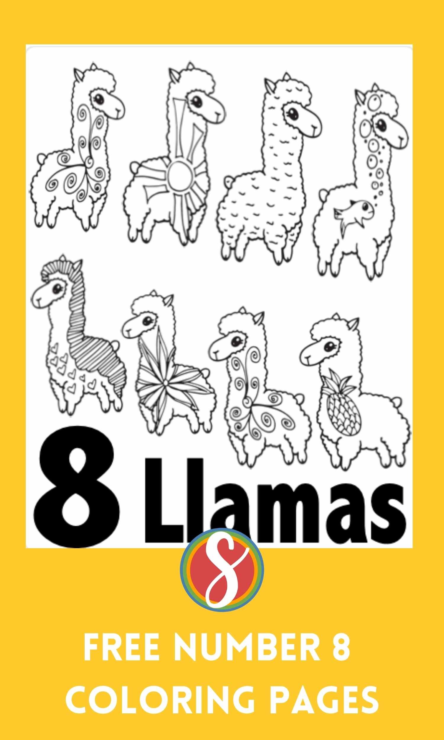 Free number coloring pages â stevie doodles