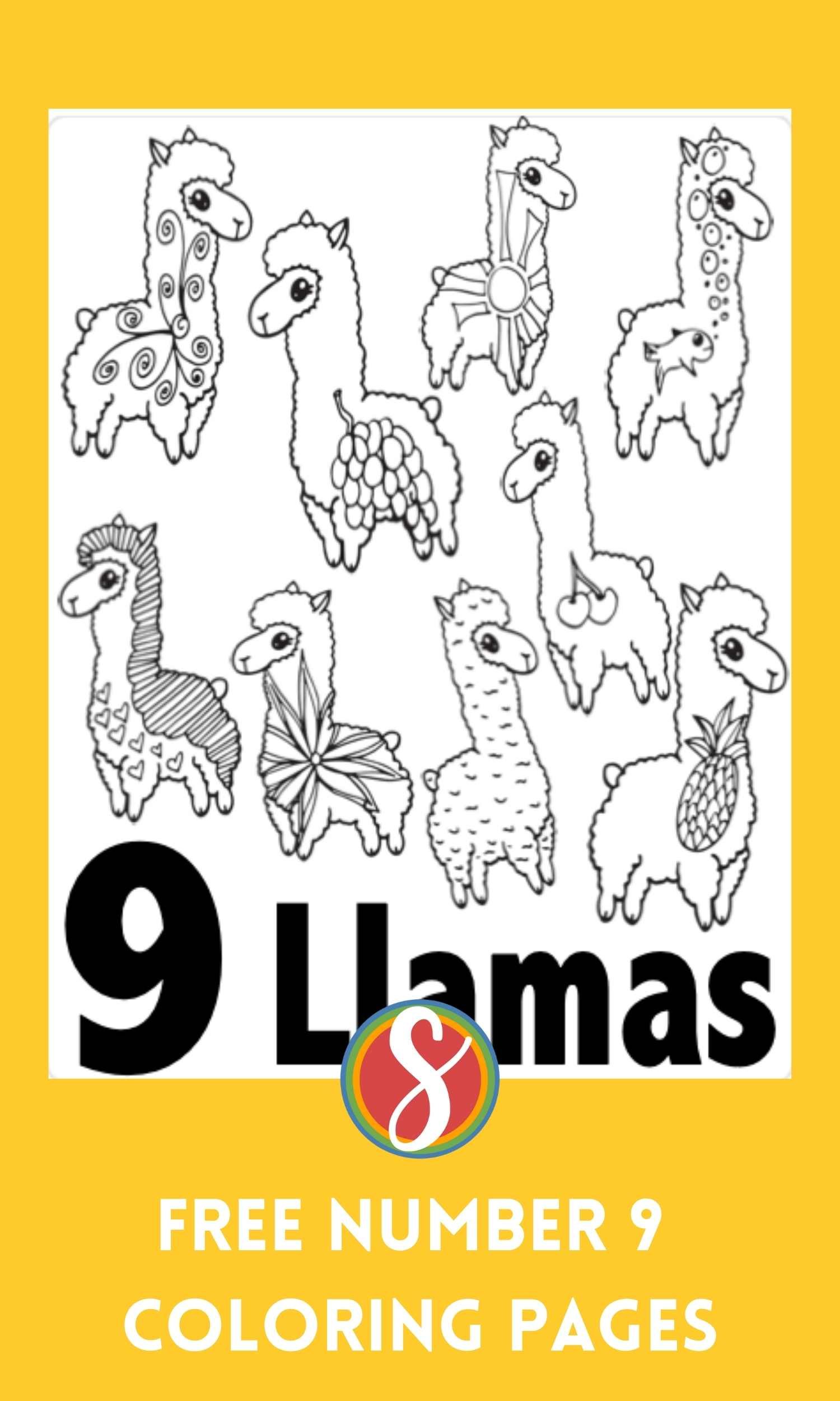 Free number coloring page printables â stevie doodles