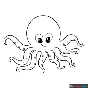 Octopus coloring page easy drawing guides