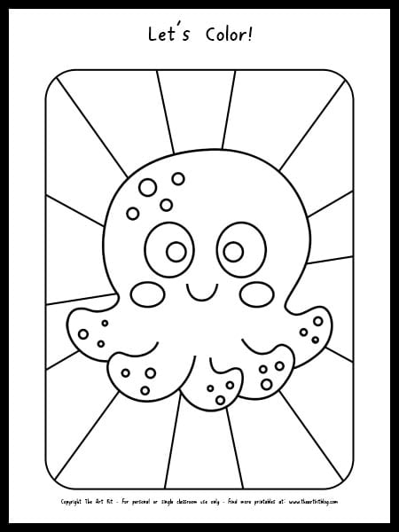 Cute octopus coloring page free printable download â the art kit