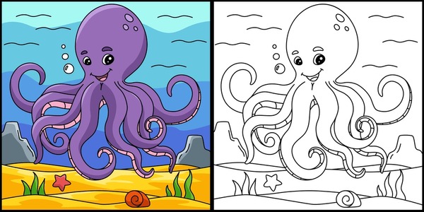 Thousand coloring book octopus royalty