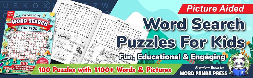 Word search for kids with pictures fun educational wordsearch puzzle book with words images for coloring