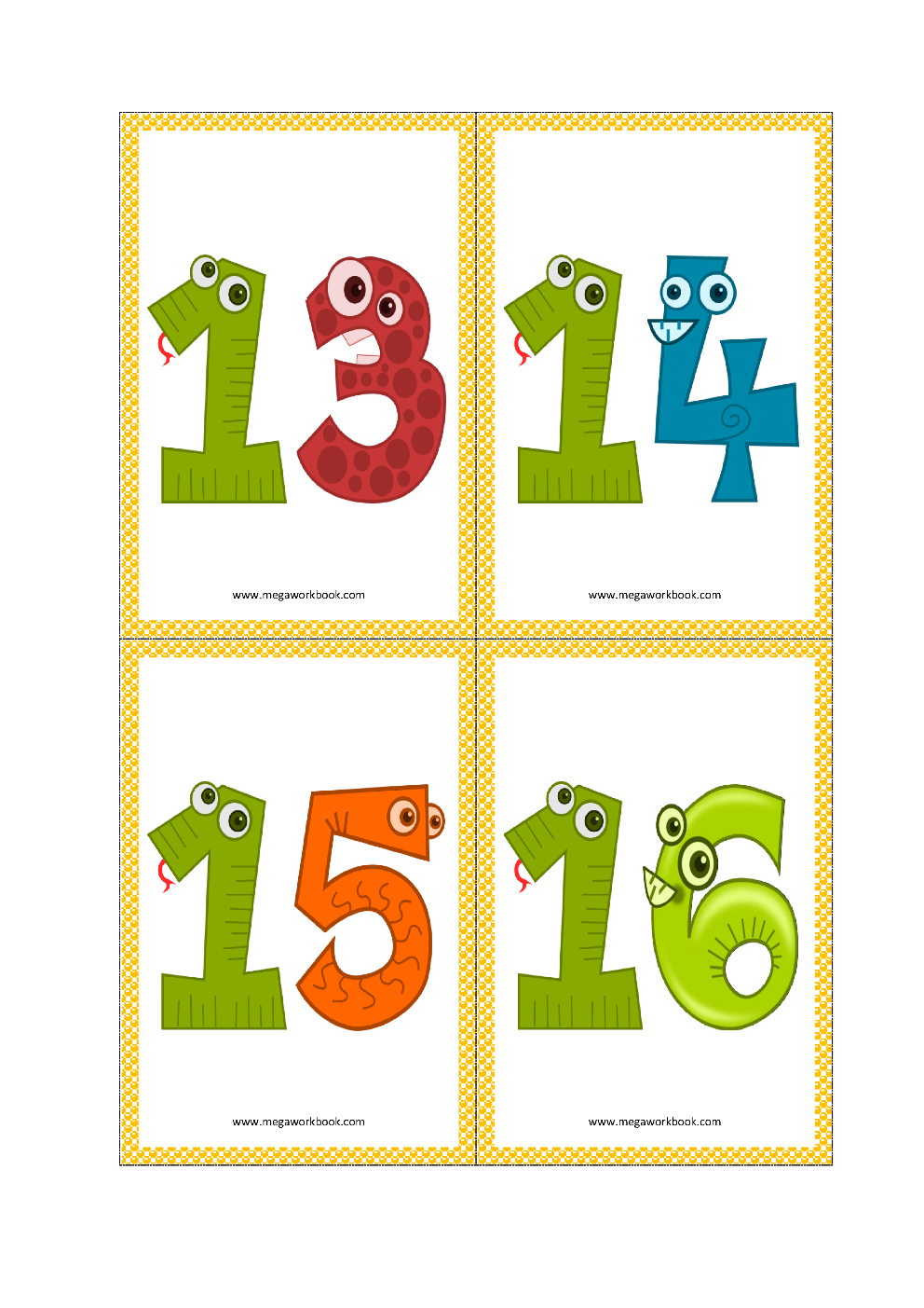 Number flashcards printable