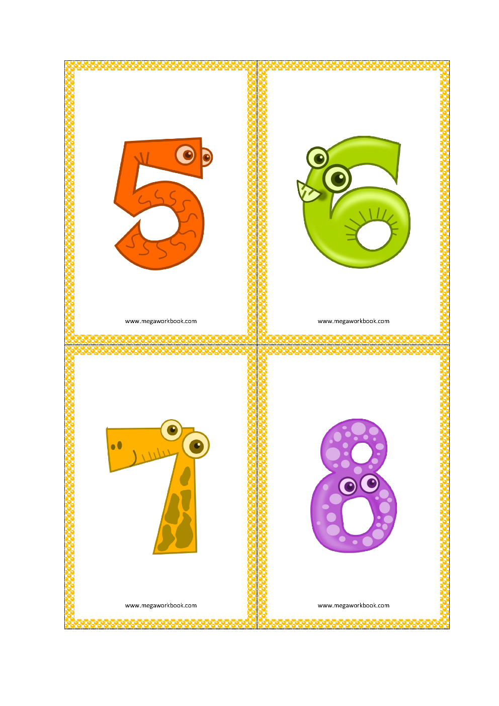 Number flashcards printable