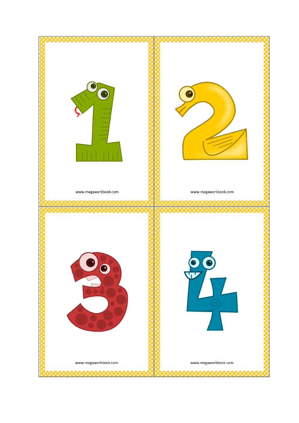 Number flashcards printable