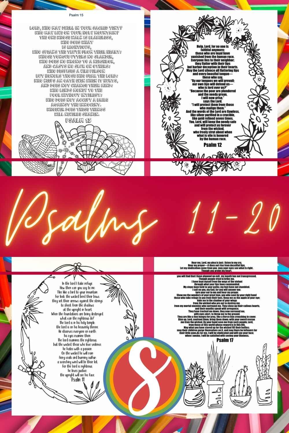 Free psalms coloring pages â stevie doodles