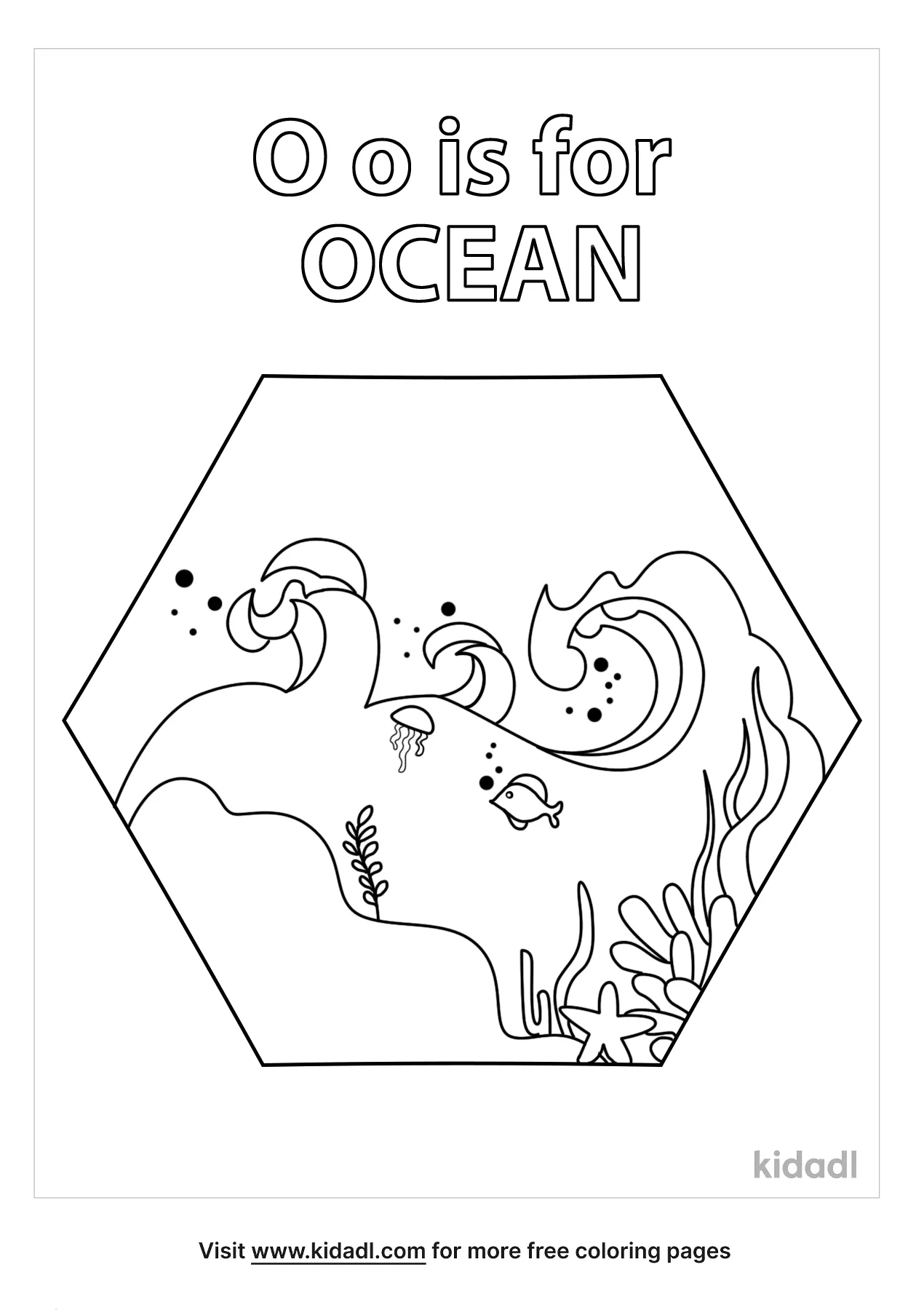 Free o is for ocean coloring page coloring page printables