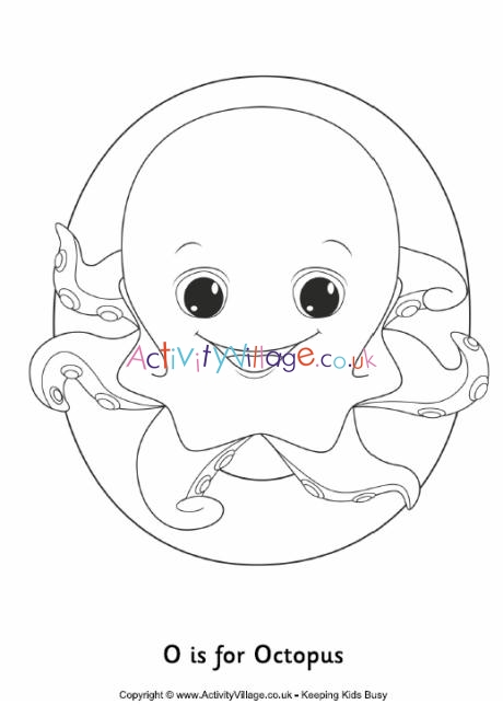 O is for octopus louring page