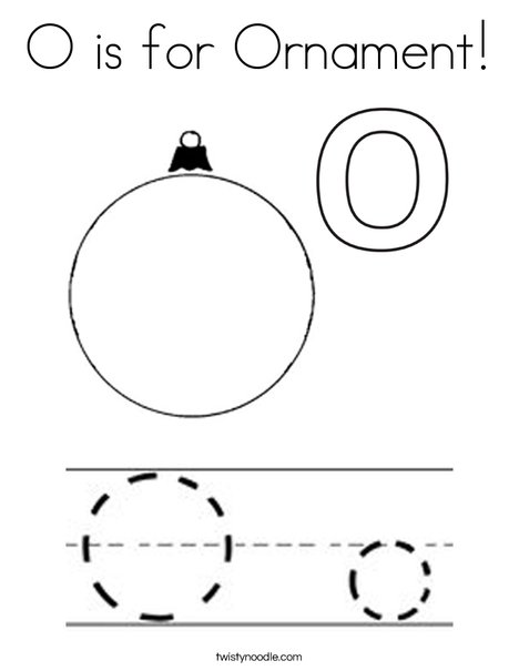 O is for ornament coloring page