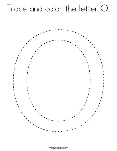Trace and color the letter o coloring page