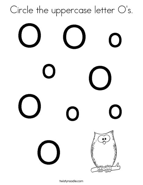 Circle the uppercase letter os coloring page