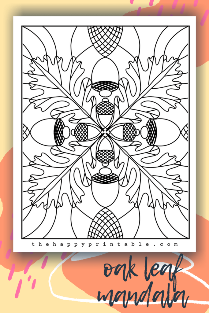 Leaf mandala coloring pages the happy printable