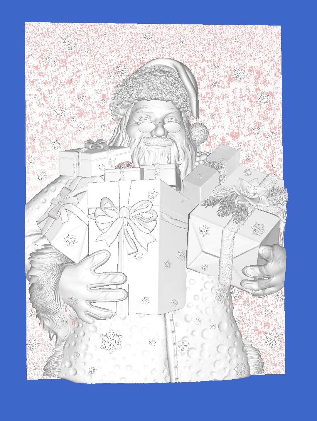 Santa d print model in man