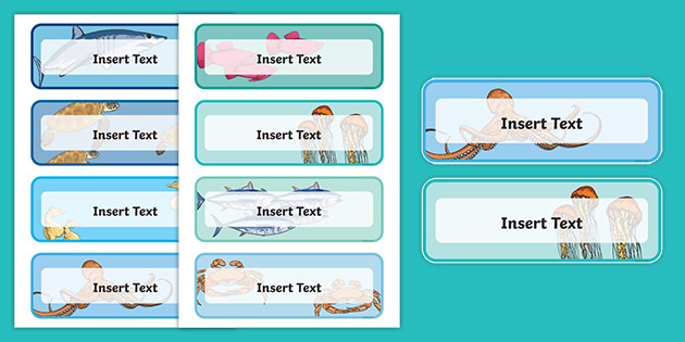 Ocean table name tags teacher