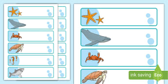 Ocean table name tags teacher