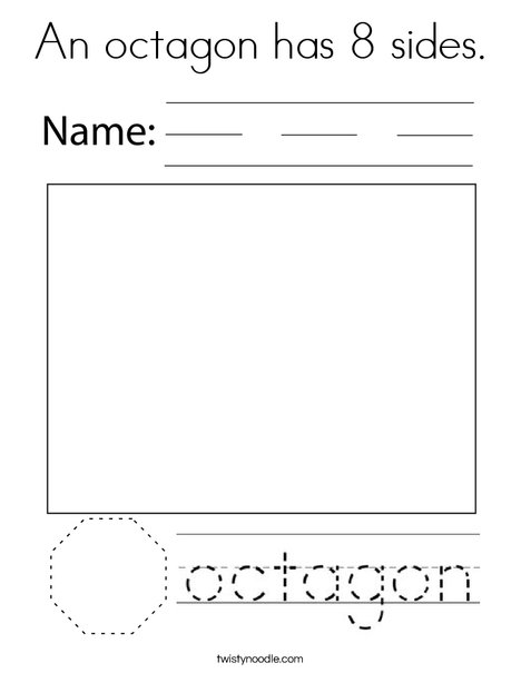 An octagon has sides coloring page