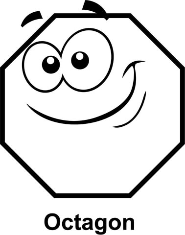 Octagon with cartoon face coloring page free printable coloring pages
