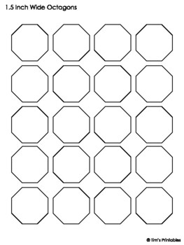 Blank octagon templates pdf by tims printables tpt