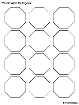 Blank octagon templates pdf by tims printables tpt