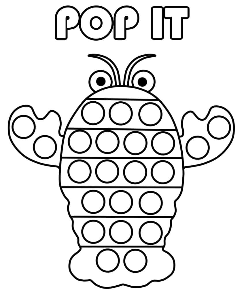 Pop it lobster coloring page